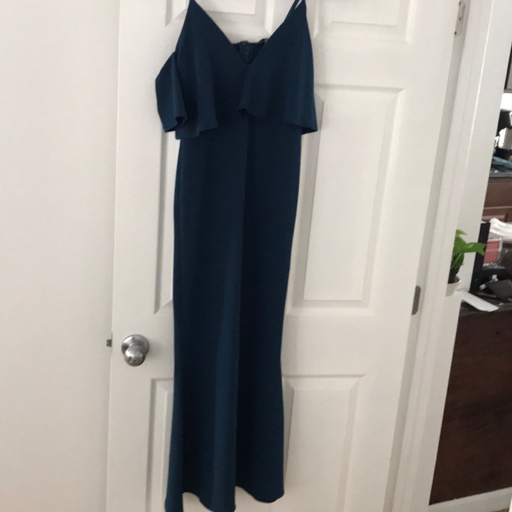 Long formal navy blue dress